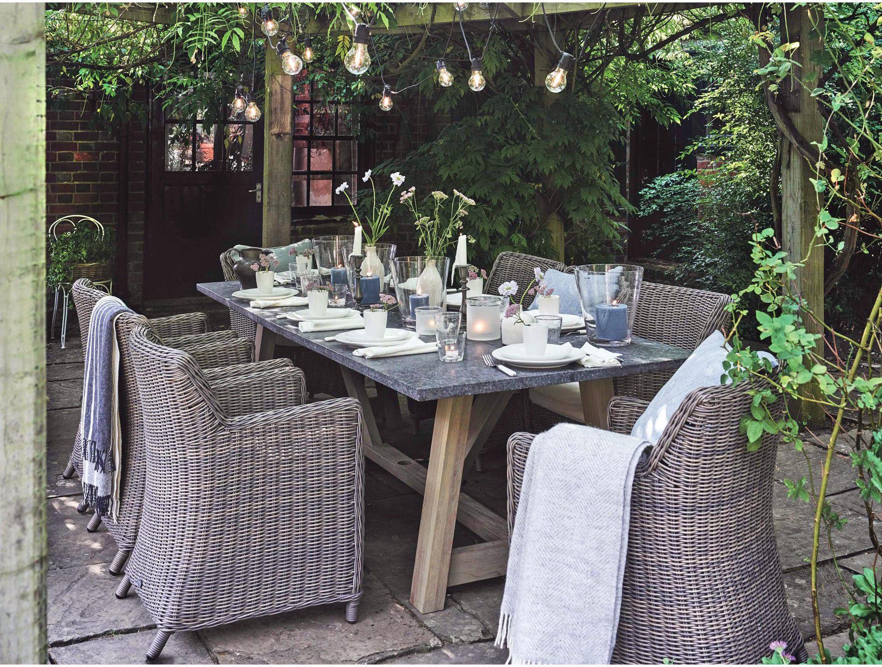 Neptune Stanway Stone Top Outdoor Dining Table Holloways Holloways